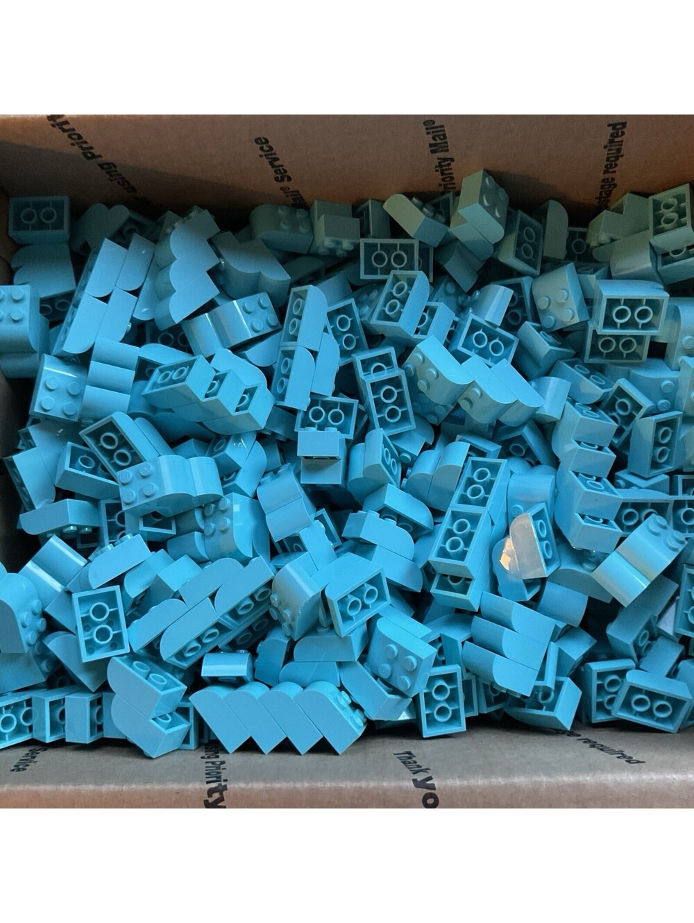 Lego Parts Lot 3 Pounds Medium Azure Slope, Curved 3 x 2 w 4 Studs # 6215 Lot 2